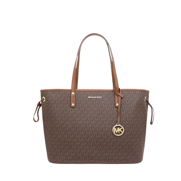 Michael Kors Jet Set Travel Large Drawstring Tote in Signature Brown