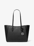 Michael Kors Sullivan Small Medium Top-Zip Tote in Black Signature